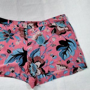 LOFT Women Shorts Plus Size 24 pink Paisley pattern Pockets Relaxed Lightweight